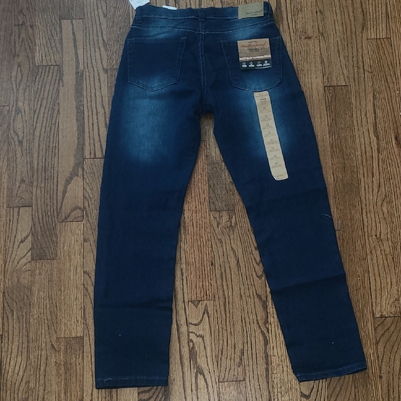Blue Straight-Leg Jeans with Distressed Wash - Picture 2 of 3